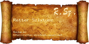 Retter Szixtusz névjegykártya